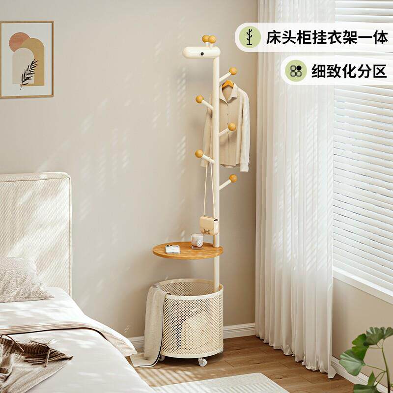 卧室门后挂衣架家用挂衣钩入户门收纳架置物落地床头柜客厅简易