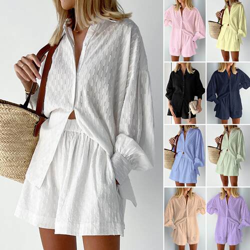 Shirt, top, shorts set衬衣上衣短裤套装