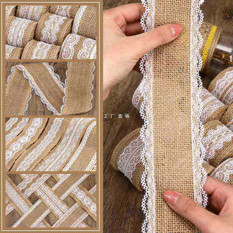 6E3X蕾丝边织带布料宽麻绳花边麻布条装饰幼儿园环创手工diy材料,居家布艺,花边,淘宝优惠券,粉丝福利购,淘宝优惠卷