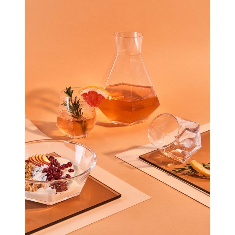 正品忠俊 元单醒 水晶玻 两祇几何酒杯一祇酒器 带激光l璃ogo