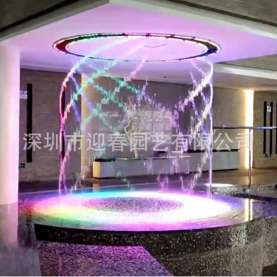 室内水景数码水帘动态水幕数字图文水帘梦幻水幕墙安装调试装饰