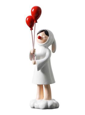 北视欧创意气球关孩摆件客女厅家居装饰品玄电柜房间桌CJO面软装