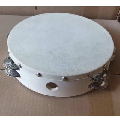 双排铃片 8寸羊皮铃鼓 音乐打击乐 伴奏手摇铃鼓