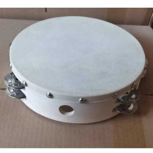 双排铃片 8寸羊皮铃鼓 音乐打击乐 伴奏手摇铃鼓