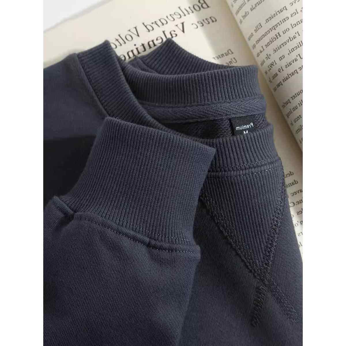 潮牌重磅卫衣男士2025年新款春秋冬季纯棉宽松毛圈圆领打底衫男款