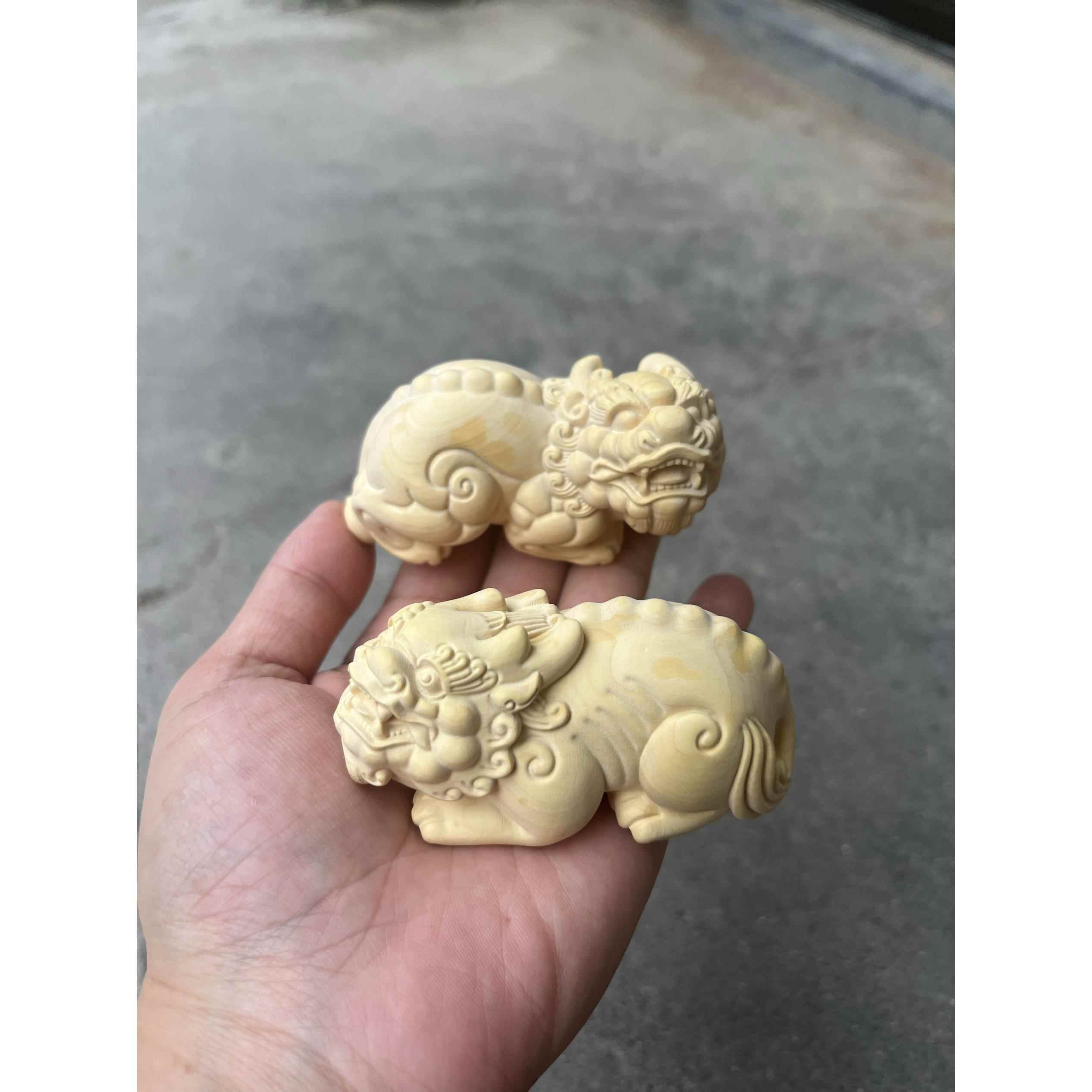 黄杨木雕刻貔貅瑞兽实木动物手把件男士随身把玩茶宠桌面摆件