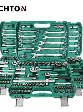 汽修工具套筒扳手棘轮维修82PC汽修24齿棘轮扳手工具大全全套箱