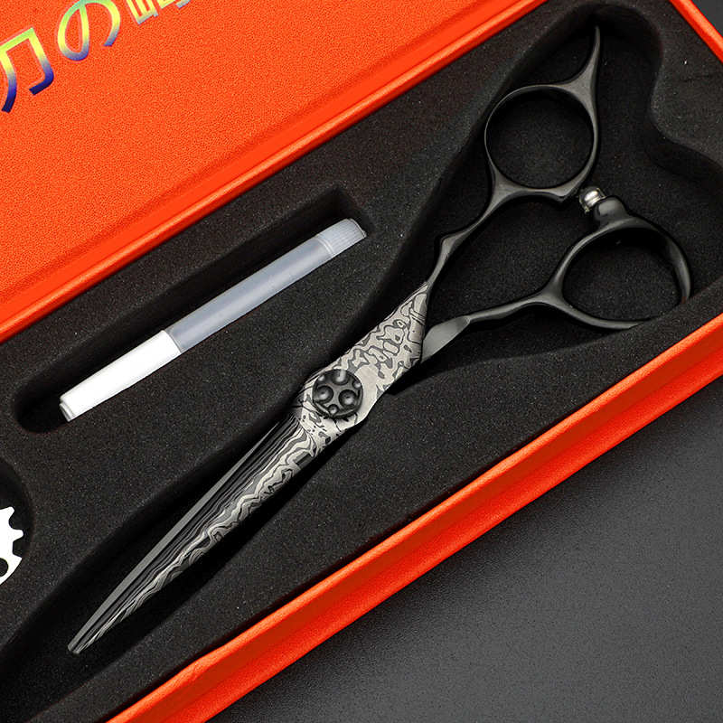 黑色6.0理发剪刀平剪刘海剪无痕牙剪打薄剪发廊美发剪刀