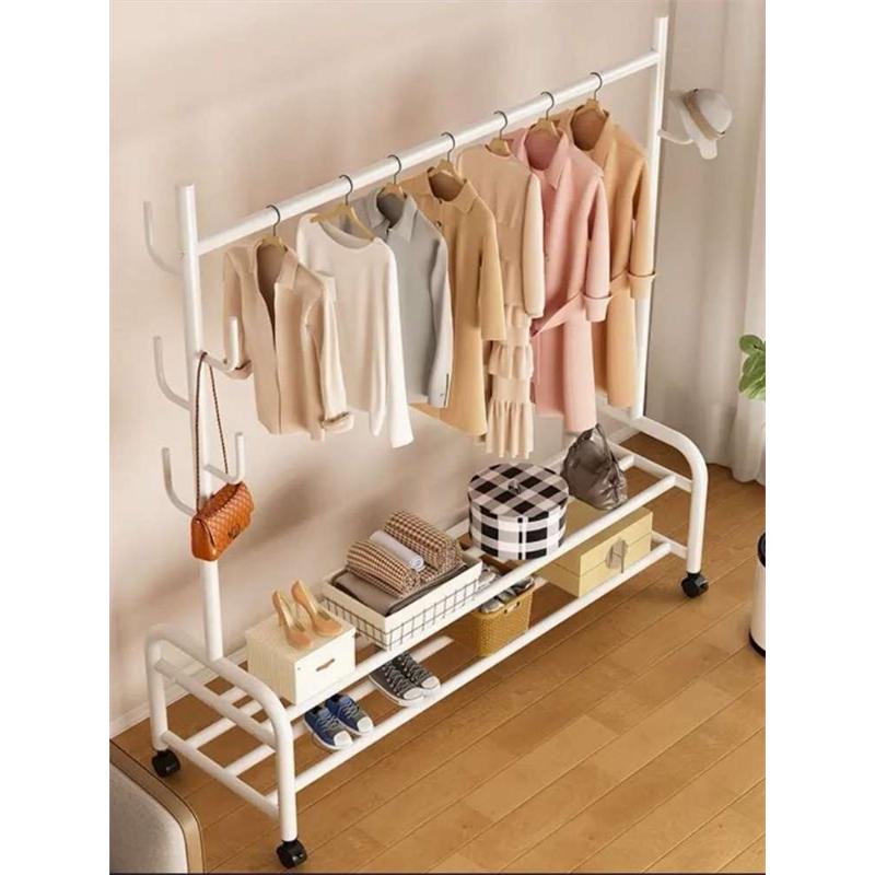 加粗晾衣架落地室内晒衣架阳台卧室挂衣架子家用简易单杆式衣帽架