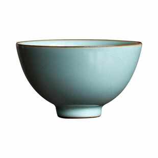 厚湖窑天青汝窑开片可养主人杯功夫茶杯单杯茶盏家用个人品茗杯