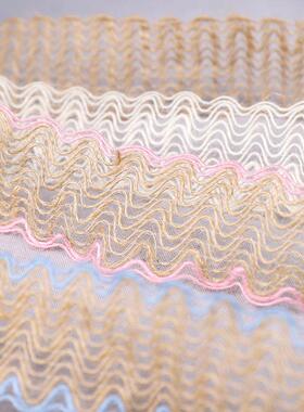 DI手工麻HED布卷礼品包装圣诞装饰波纹花编织绳4厘米边麻宽绳Y织