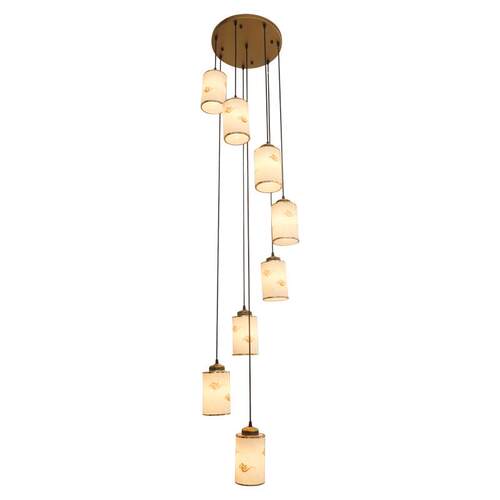 楼梯吊灯客厅灯别墅自建房吊线旋转楼梯灯LED现代简约大气灯具