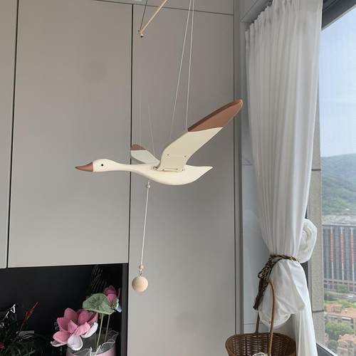 云山匠丹麦燕子空中吊饰小雁挂件会飞海鸥飘窗阳台平衡悬挂鸟装饰