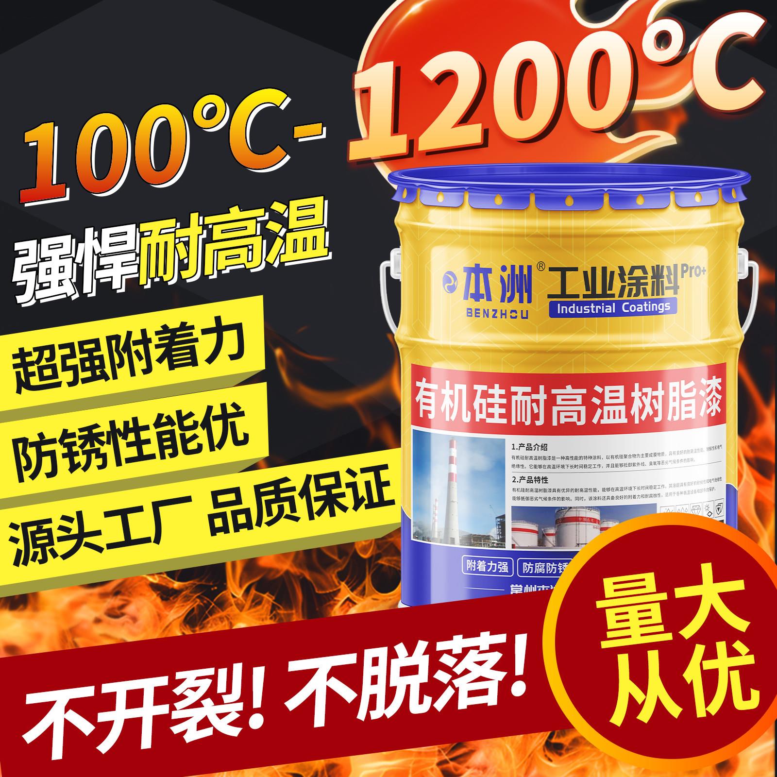 有机硅耐高温漆锅炉排气管烟囱耐热涂料防腐防锈银粉金属面漆
