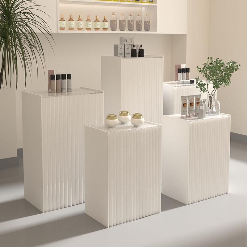 纸展台方形展示台落地置物展示架中岛台流水台展示柜方柱陈列货架