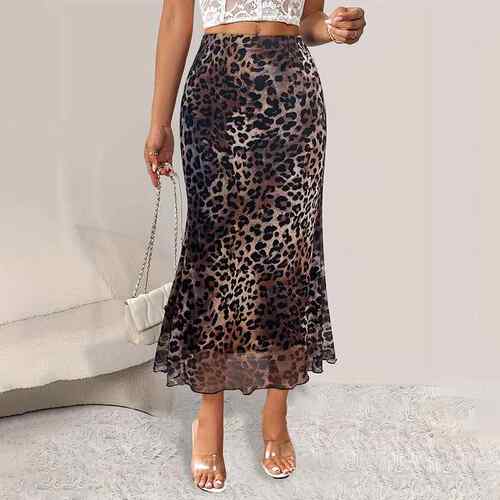 Women's skirt elastic mesh half skirt knitted fishtail