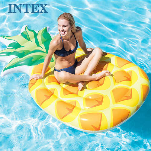 INTEX58761 菠萝充气水上浮排浮床水床海滩沙滩充气垫