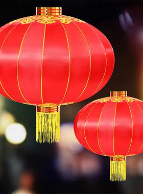 国庆结婚灯笼节日大红色铁口灯笼防水绸布2025新年门口装饰宫灯灯
