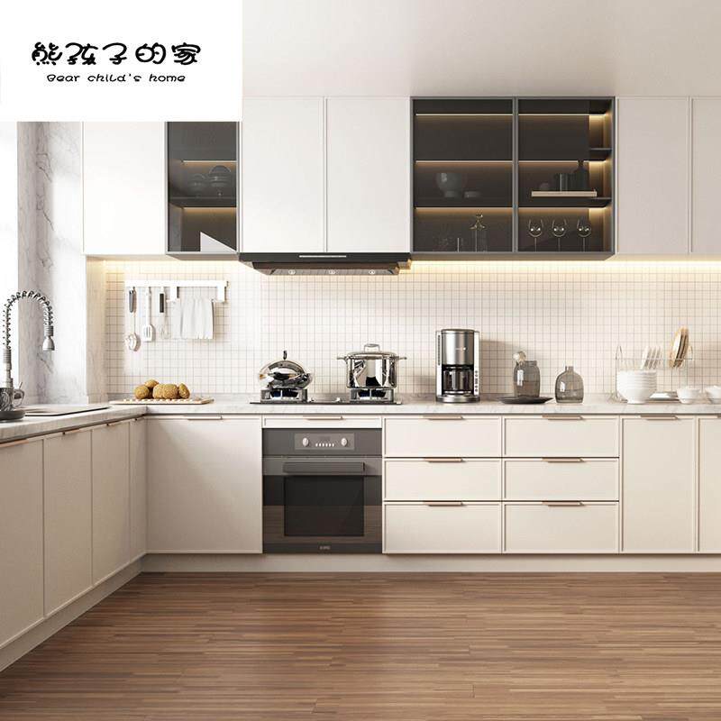 厦门全屋定制现代简约极简风小户型整体整体橱柜定制厨房整体橱柜