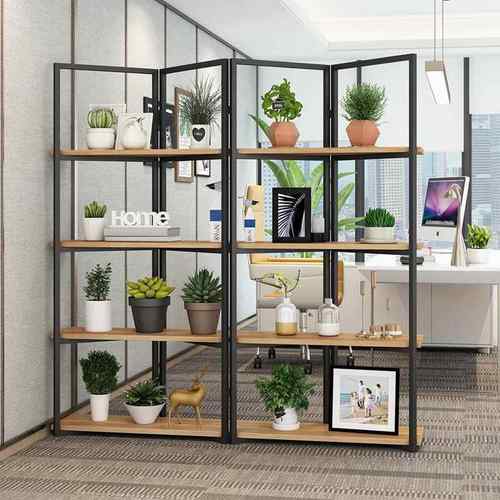 高档办屏风隔断置架物简约书公架办公柜室隔断工业风隔断花架展示
