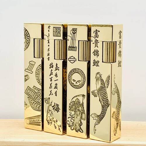 【祝融】手工黄铜R09四方精雕打火机男潮流个性砂轮防风火机
