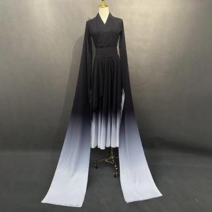 桃表水袖 古典舞蹈演服女红唐诗春晚同逸款 渐变演出服定制 新款 正品