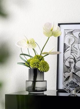 左高级感整体花艺现顾璃代轻奢轻玻奢花瓶YB-DZ-HY高档浴室洗手台