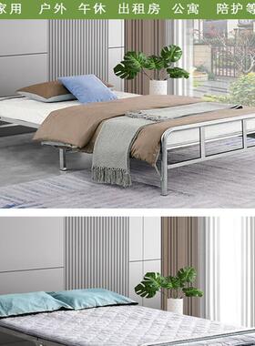 9不锈折钢叠床小户型家WNX用携老年人硬板床出租屋办便公室U午休