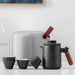 便携式 礼品 旅行茶具套装 陶瓷快客杯一壶四杯收纳包功夫茶具小套装