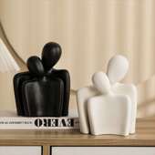 陶瓷抽象情侣简约现代创意艺术摆件客厅酒柜玄关电视柜家居装 饰品