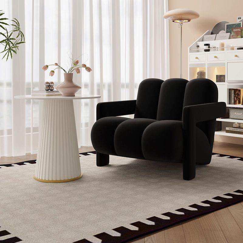 奶油风单人沙发椅设计师客厅卧室阳台家用小户型轻奢休闲椅网红款