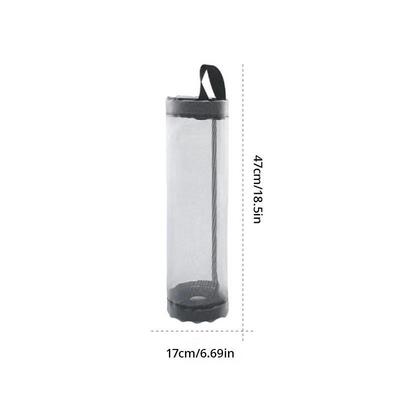 1pc Grey Sundries Bag Storage Wall Mount Mesh Plastic Bags D