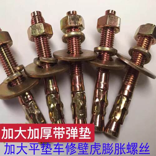 国标车修壁虎膨胀螺丝电梯专用膨胀螺栓拉爆大平垫弹垫镀彩锌白锌