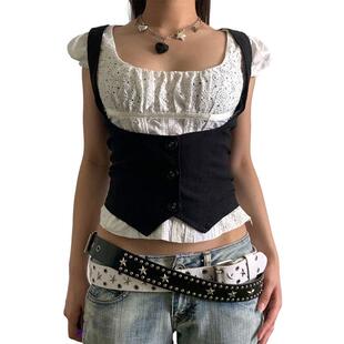 top束身马甲黑色打底无袖 Tunic sleeveless bottomed 上衣 black