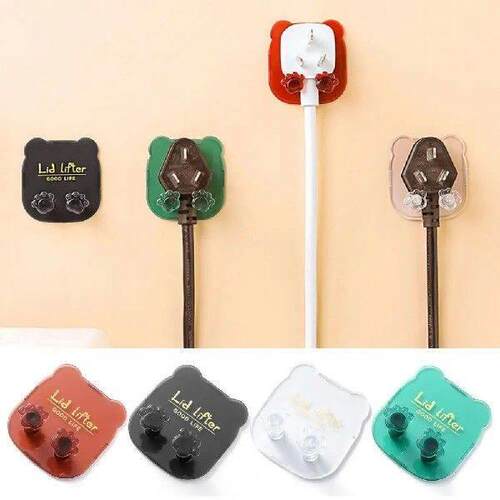 2Pcs Power Plug Hook Cord Hooks Wall Razor Hangers Strong