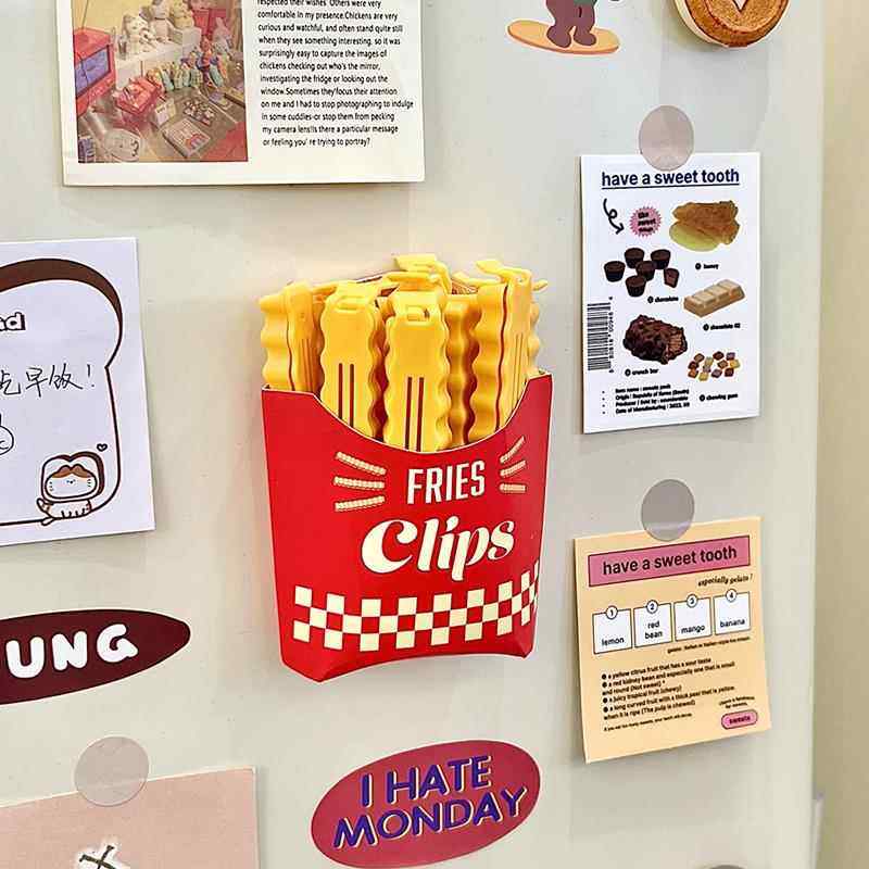 薯条封口夹可爱冰箱珐琅板墙面磁吸夹子零食薯条防潮保鲜密封夹,厨房/烹饪用具,封口夹,淘宝优惠券,粉丝福利购,淘宝优惠卷