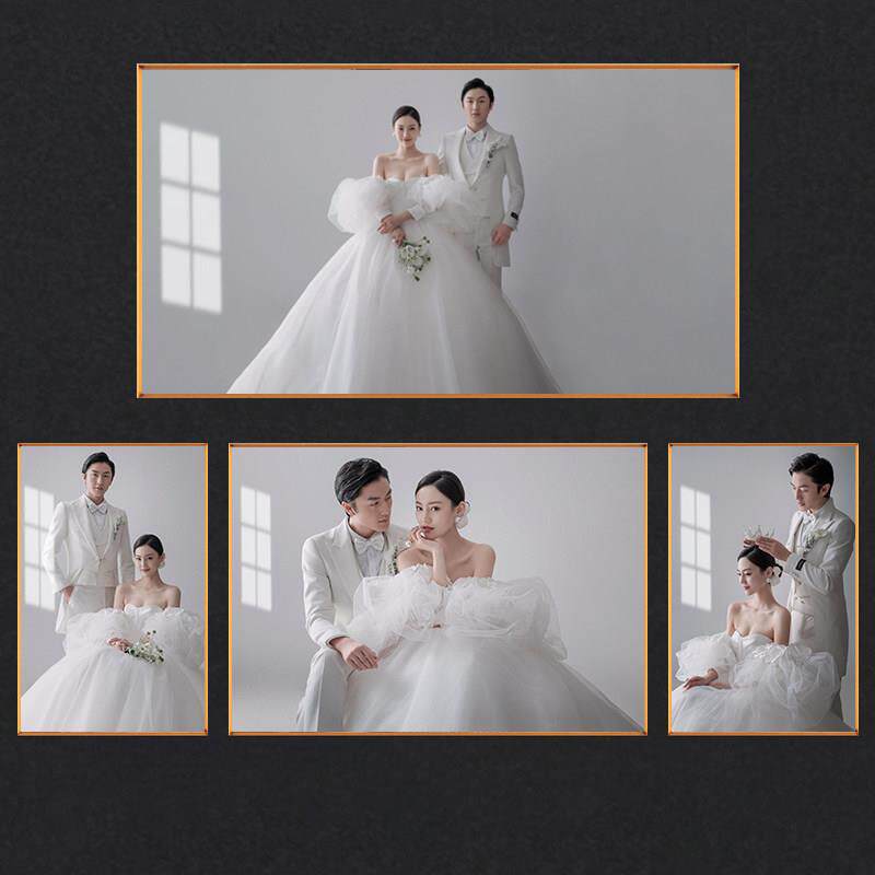 婚纱照相框挂墙大尺寸结婚照放大床头48寸照片定制水晶全家福组合