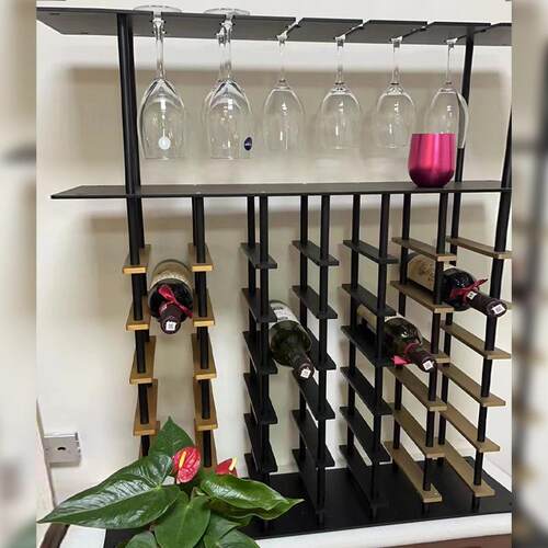 新款直销现代简约落地式酒架酒柜酒庄洋酒红酒大容量铝艺展示架非