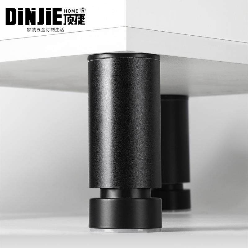 顶捷铝合金家具脚垫可调节 黑色橱柜脚电视柜茶几沙发脚支撑腿柱