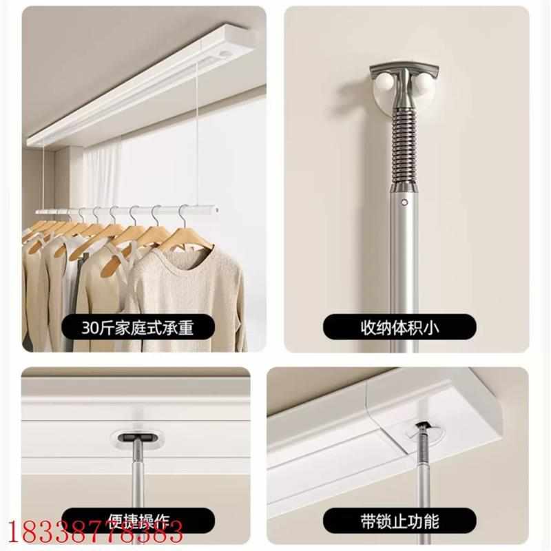 吊顶手拉晒衣小户型日式嵌入式伸缩升降阳台晾衣架晾衣杆隐形