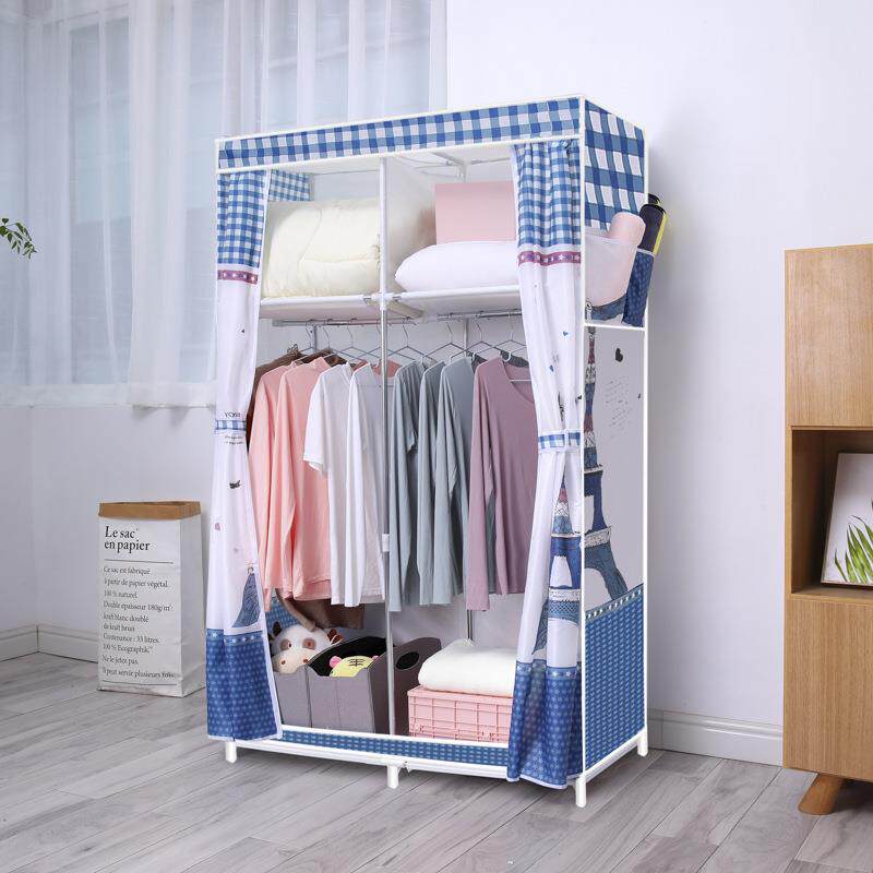 简衣易柜牛津衣YG布加粗钢架组合衣柜家用衣橱单人布柜组装双收纳