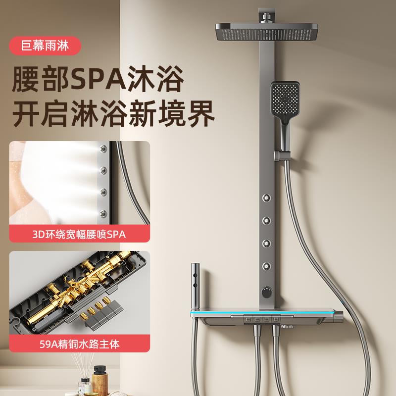 支持110V-240V恒温花洒套装家用浴室增压喷头淋雨卫生间沐浴器洗