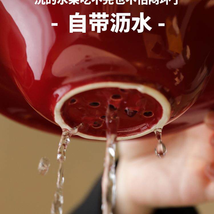 2025水果盘客厅茶几高颜值沥水果篮高端家用轻奢好看摆件商用高档