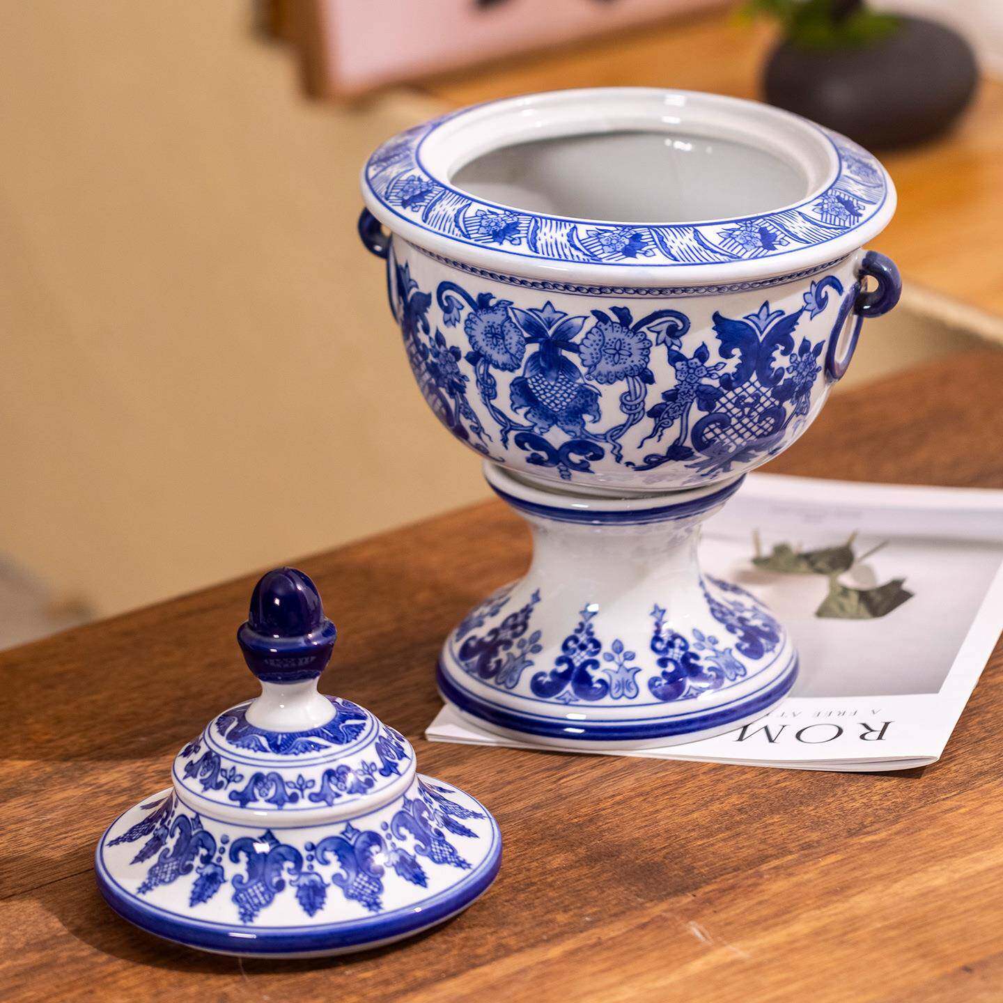 新中式陶瓷花瓶摆件客厅插花装饰品创意家居饰品奖杯陶瓷花瓶水培