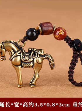 马上封侯纯黄铜摆件马上赢马上有钱铜马生肖猴吉祥物办公室装饰品