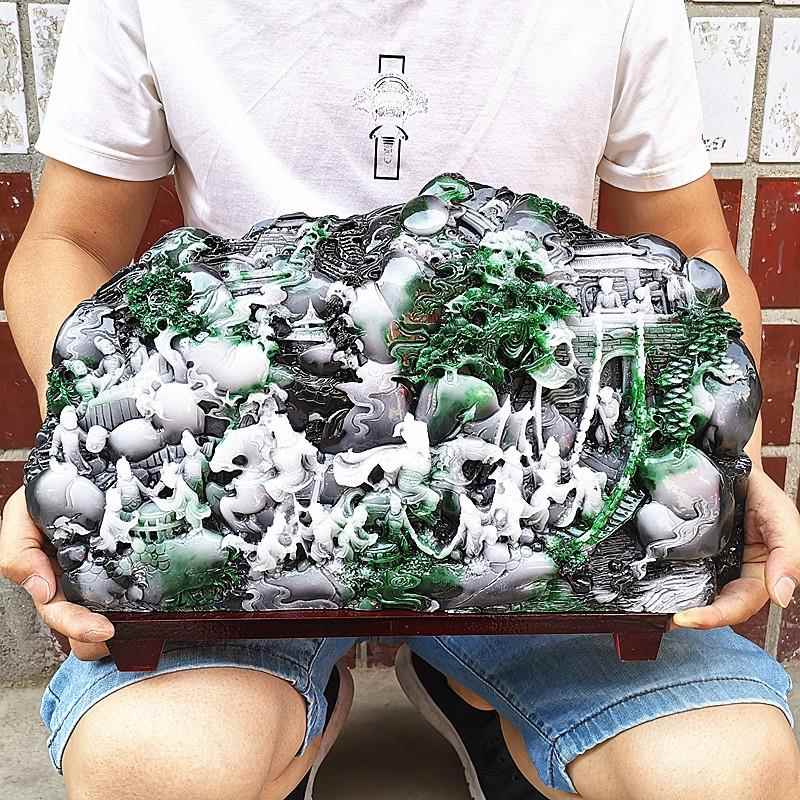 古玩仿寿山石雕芙蓉石风水玄关摆件奇石观赏石空城计