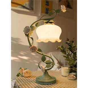 正品绿色复古浪漫欧台n灯卧室is公主玫瑰朵少女式心女花孩田园床