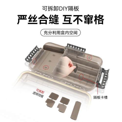 防水路亚饵盒路亚盒假饵配件盒子硬饵铅头钩鱼饵收纳盒钓鱼软饵盒