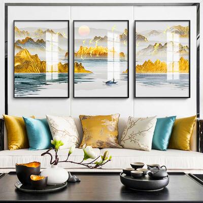 网红客厅装饰画餐新墙中沙发背景现代简约壁画大式气厅山水画墙挂