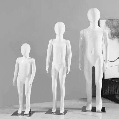 儿童模特儿童服装店服装展示模型道具白色涂料高端全身模型货架模